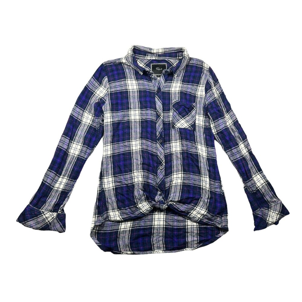 Rails Womens Size S Button Down Hunter Shirt Purple Plaid Soft Outdoor